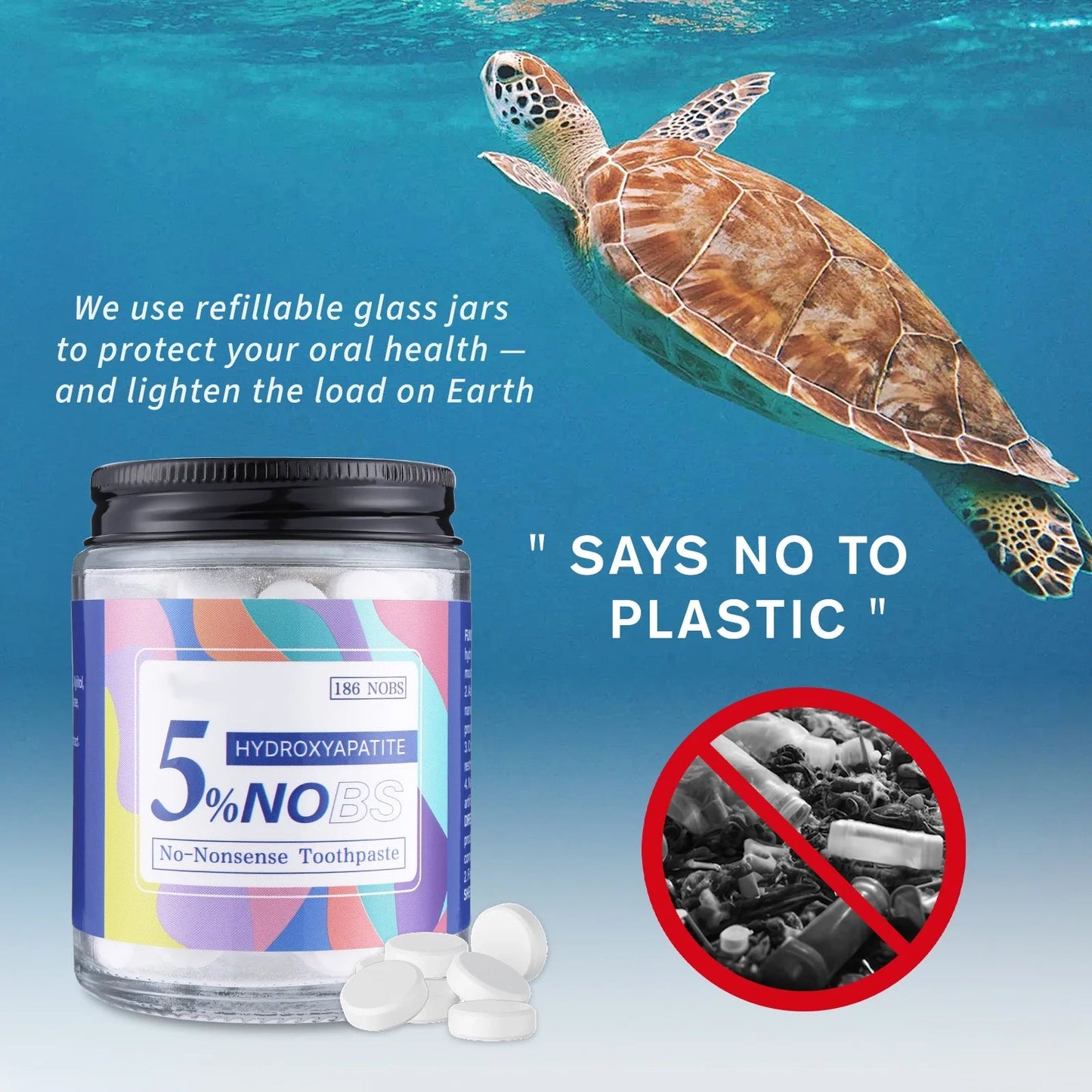 Solid Toothpaste Tablets | Brightening & Long-Lasting Fresh Breath | Fluoride-Free, Eco-Friendly & Travel-Friendly