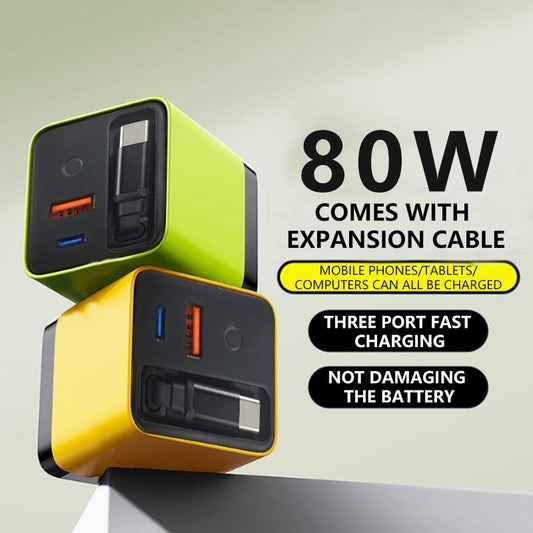πβ¨3 in 1 Charger Retractable 80W MAX Fast