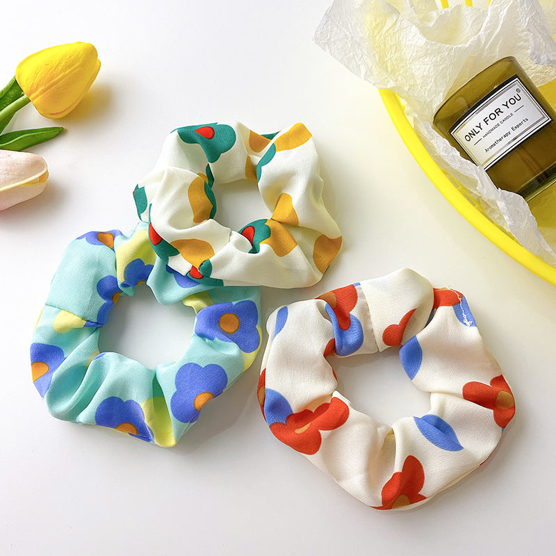 Spring Blue flowers scrunchie