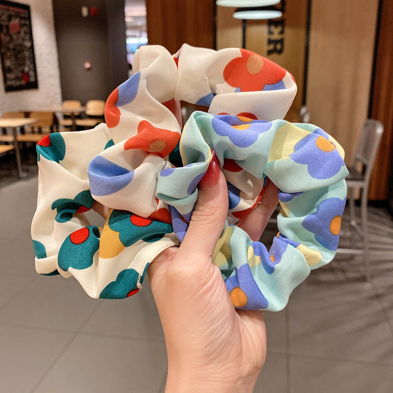 Spring Blue flowers scrunchie
