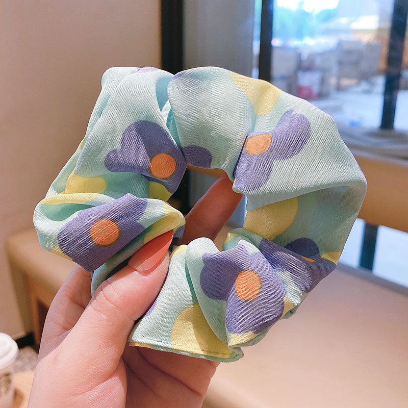 Spring Blue flowers scrunchie