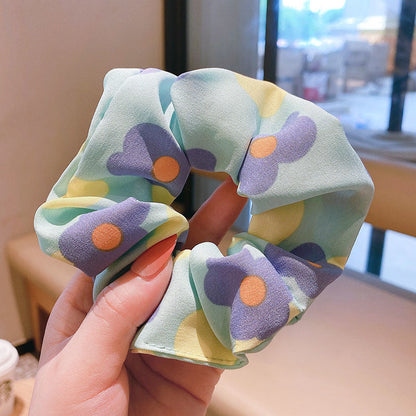 Spring Blue flowers scrunchie