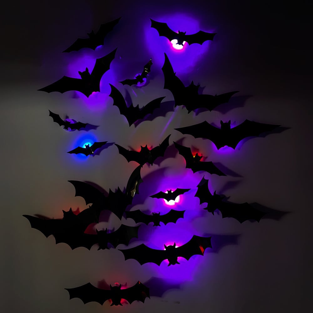 🎁🔥 3D Bat Light Design LED Decorations (contains three sizes: large, medium and small)