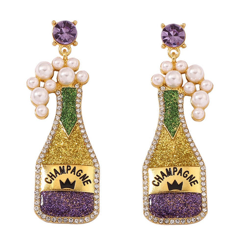 Cute beer bottle earrings within purple