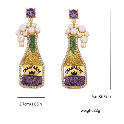 Cute beer bottle earrings within purple